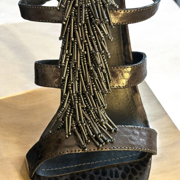 Kenneth Cole Reaction NEW Dangle Know Black Leather Sandals - Women's Size 10M - Picture 5 of 12